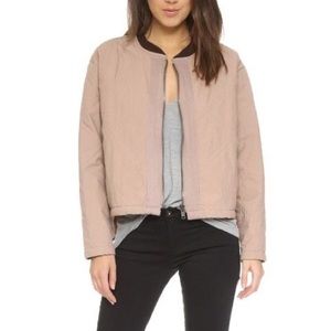 Free People Cotton Quilted Bomber Jacket
